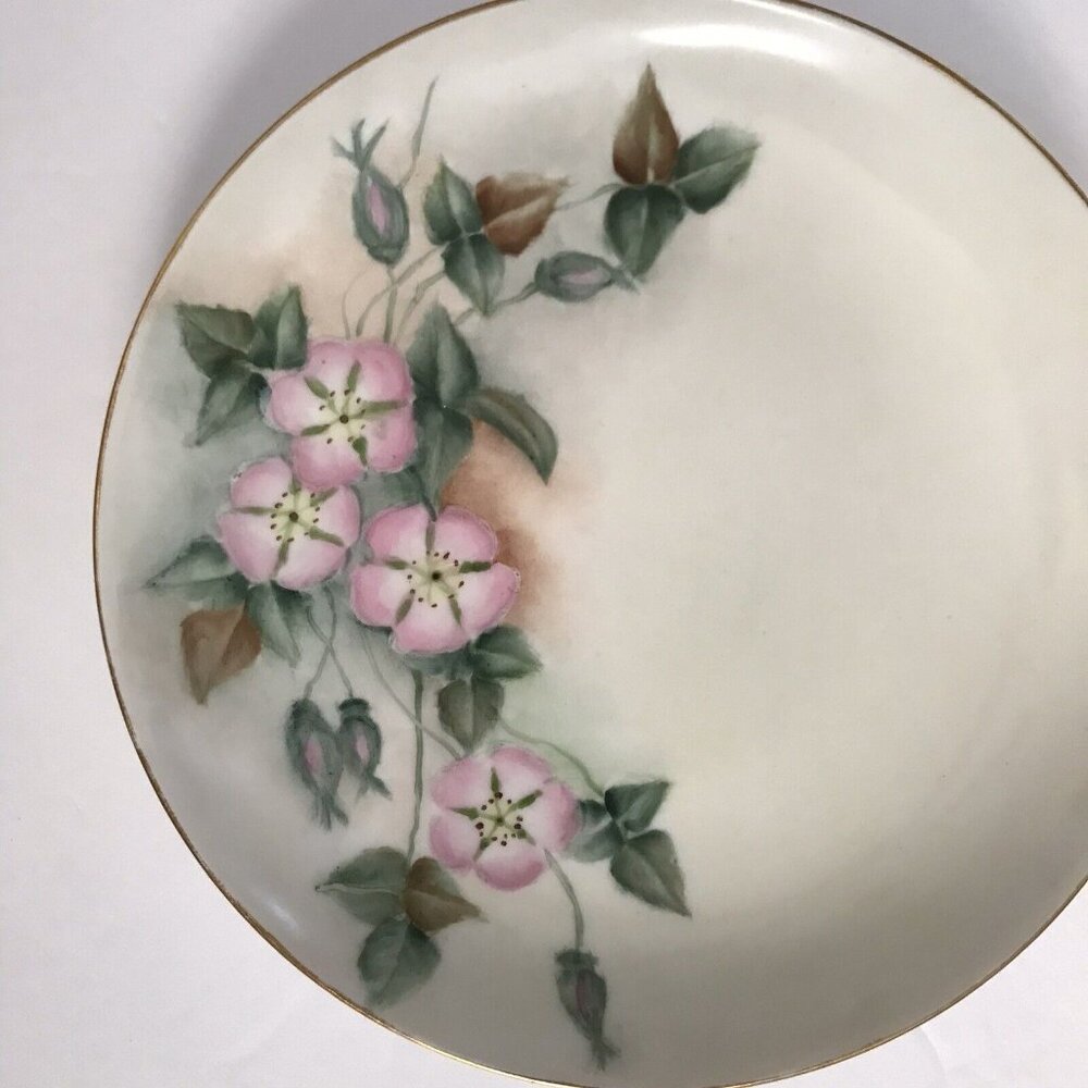 Hand Painted Morning Glory Plate Art by Honey Lee Limoges France Gold Rim G.A.H. - Picture 2 of 11